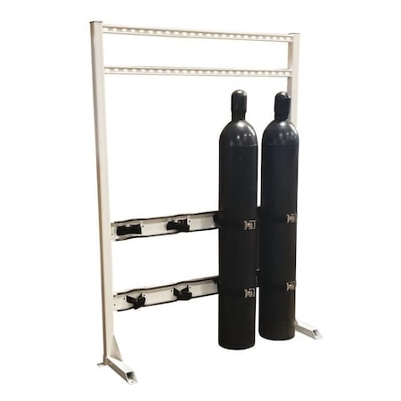 Justrite In-Line Process Station, 51-3/4"W x 14"D x 72"H, 4 Cylinder Capacity 35310